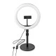 LED Ring Light 10" 26 cm με 120 λάμπες 6W επιτραπέζια βάση στήριξης & 3 λειτουργίες θερμοκρασίας χρώματος (2700-6700K)