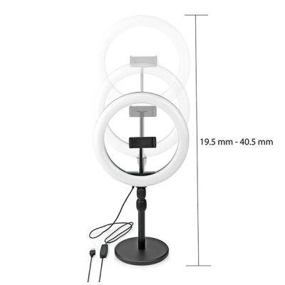 LED Ring Light 10" 26 cm με 120 λάμπες 6W επιτραπέζια βάση στήριξης & 3 λειτουργίες θερμοκρασίας χρώματος (2700-6700K)