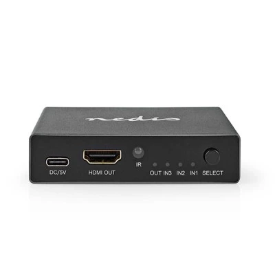 HDMI Switch 3 θυρών ανθρακί μεταλλικής κατασκευής με υποστήριξη 8K @ 60Hz και led ενδείξεις λειτουργίας HDMI Switch 3 θυρών ανθρακί μεταλλικής κατασκευής με υποστήριξη 8K @ 60Hz και led ενδείξεις λειτουργίας