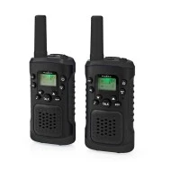  Walkie talkie με εμβέλεια έως και 6 km σε μαύρο χρώμα ABS με φωτιζόμενη οθόνη 0.9" 