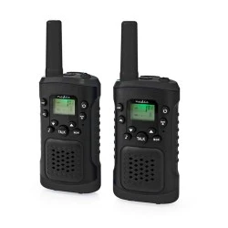  Walkie talkie με εμβέλεια έως και 6 km σε μαύρο χρώμα ABS με φωτιζόμενη οθόνη 0.9" 