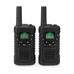  Walkie talkie με εμβέλεια έως και 6 km σε μαύρο χρώμα ABS με φωτιζόμενη οθόνη 0.9" 