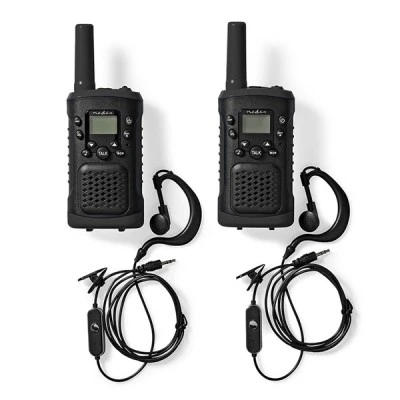  Walkie talkie με εμβέλεια έως και 6 km σε μαύρο χρώμα ABS με φωτιζόμενη οθόνη 0.9" 