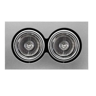 Φωτιστικό ψευδοροφής AR111 2x50W 12V ασημί κινητό για 2 λάμπες