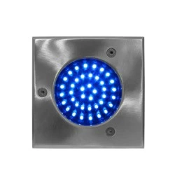 Φωτιστικό δαπέδου τετράγωνο inox μπλε φως 1.5W 230V  με 33led κάθετα στεγανό ΙΡ65 