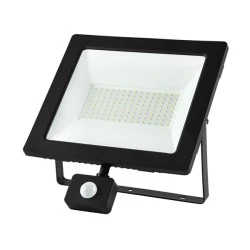 Προβολέας LED SMD 100W ενδιάμεσο χρώμα φωτός 4100K IP65 σε μαύρο χρώμα & ανιχνευτή κίνησης Προβολέας LED SMD 100W ενδιάμεσο χρώμα φωτός 4100K IP65 σε μαύρο χρώμα & ανιχνευτή κίνησης