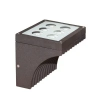 Led φωτιστικό επίτοιχο κυρτό σε χρώμα σαγρέ σκουριά αλουμίνιο 6W θερμό φως μονής κατεύθυνσης 6led ισχύος 230V στεγανό