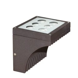 Led φωτιστικό επίτοιχο κυρτό σε χρώμα σαγρέ σκουριά αλουμίνιο 6W θερμό φως μονής κατεύθυνσης 6led ισχύος 230V στεγανό