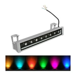  Προβολέας LED επιμήκης 0,5Μ 9W 230V δέσμη 15°χρώμα φωτός RGB IP65 με ενσωματωμένο rgb controller & τροφοδοτικό 230VAC