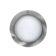 LED πλαφονιέρα  αλουμινίου σε γκρι χρώμα με ματ γυαλί στρογγυλή  επίτοιχη  2.4W 230V μπλε χρώμα φωτός στεγανή IP-54