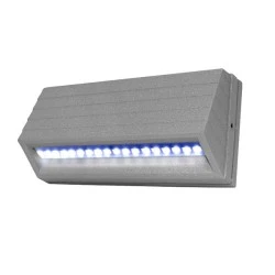 Led φωτιστικό επίτοιχο κυρτό γκρι 3.2W 230V μπλε φως 18led  στεγανό IP54