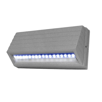 Led φωτιστικό επίτοιχο κυρτό γκρι 3.2W 230V μπλε φως 18led στεγανό IP54 Led φωτιστικό επίτοιχο κυρτό γκρι 3.2W 230V μπλε φως 18led στεγανό IP54