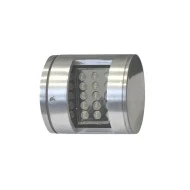Led φωτιστικό επίτοιχο κυλινδρικό σατινέ 1.5W ψυχρό φως μονής κατεύθυνσης 15led 230V στεγανό IP54