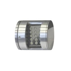 Led φωτιστικό επίτοιχο κυλινδρικό σατινέ 1.5W ψυχρό φως μονής κατεύθυνσης 15led 230V στεγανό IP54