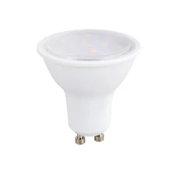 Λάμπα led smd GU10 3W 230V AC ντιμαριζόμενη 4000k ενδιάμεσο  λευκό φως δέσμης 100° 265 lumen Ø50mm