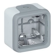 Κουτί επίτοιχης τοποθέτησης 1 θέσης Legrand Plexo™ IP55 ΙΚ 07 σε γκρι χρώμα με στυπιοθλήπτη με μεμβράνη 