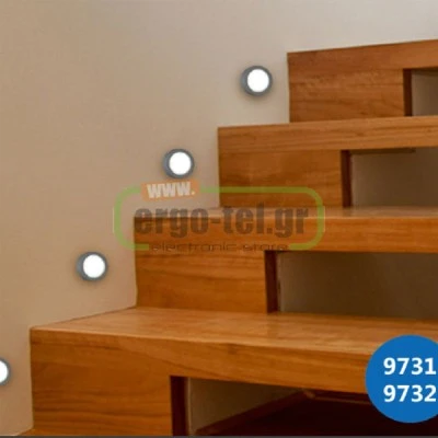 Led φωτιστικό επίτοιχο στρογγυλό σατινέ 0.7W 230V μπλε φως με 12led στεγανό IP54 Led φωτιστικό επίτοιχο στρογγυλό σατινέ 0.7W 230V μπλε φως με 12led στεγανό IP54