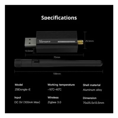 SONOFF ZBDongle-E - Zigbee Wireless 3.0 USB Dongle Plus - Universal Gateway ZHA & Zigbee2MQTT