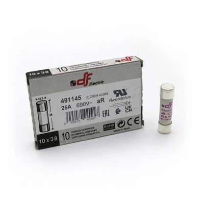 Φυσίγγιο κυλινδρικό υπερταχείας 25Α aR DF 10x38mm Φυσίγγιο κυλινδρικό υπερταχείας 25Α aR DF 10x38mm