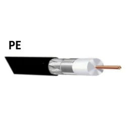 Καλώδιο TV δορυφορικό RG6U 75Ω  AL-AL ομοαξονικό με φύλλο αλουμινίου και πλέγμα