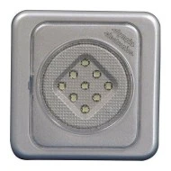 Φωτιστικό ασφαλείας τοίχου GR-80/W με 9 LED στεγανό IP65 με ασημί περίβλημα