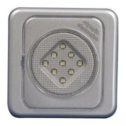 Φωτιστικό ασφαλείας τοίχου GR-80/W με 9 LED στεγανό IP65 με ασημί περίβλημα