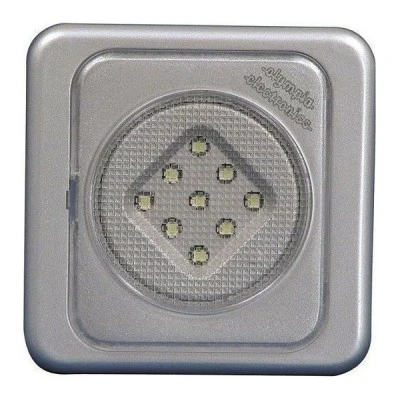 Φωτιστικό ασφαλείας τοίχου GR-80/W με 9 LED στεγανό IP65 με ασημί περίβλημα