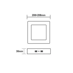 LED panel ARCA εξωτερικό επίτοιχο - οροφής τετράγωνο 230V AC 18W με ψυχρό χρώμα φωτός 6500K 1750lm δέσμη 120°