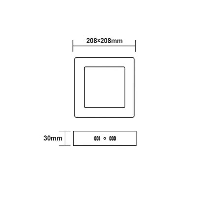 LED panel ARCA εξωτερικό επίτοιχο - οροφής τετράγωνο 230V AC 18W με ψυχρό χρώμα φωτός 6500K 1750lm δέσμη 120°