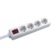Πολύπριζο σούκο ασφαλείας 4 θέσεων με 16A IP20 με καλώδιο μήκους 5m σε λευκό χρώμα
