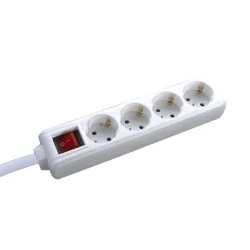Πολύπριζο σούκο ασφαλείας 4 θέσεων με 16A IP20 με καλώδιο μήκους 5m σε λευκό χρώμα