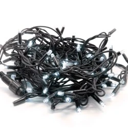 100 LED λαμπάκια σε σειρά ανά 10cm σε ψυχρό χρώμα φωτός  IP44 με μήκος 10m με μαύρο καλώδιο