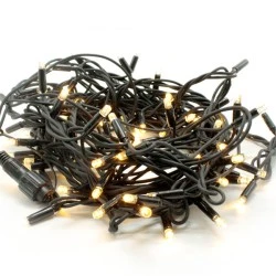100 LED λαμπάκια σε σειρά ανά 10cm  6,8 W με θερμό χρώμα φωτός  IP44  μήκος 10m με μαύρο καλώδιο