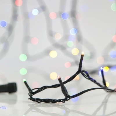 280 LED λαμπάκια 31V RGB με πρόγραμμα επέκταση έως 5 σετ με πράσινο καλώδιο χωρίς μετασχηματιστή IP44 & μήκος 2092cm