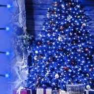 20 LED λαμπάκια σε σειρά με μπλε χρώμα φωτός με μήκος 190cm & διάφανο καλώδιο IP20