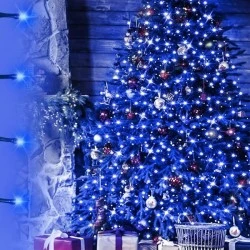 20 LED λαμπάκια σε σειρά με μπλε χρώμα φωτός με μήκος 190cm & διάφανο καλώδιο IP20