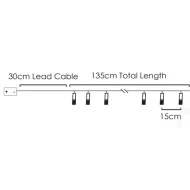 Διακοσμητικά λαμπάκια METAL DIAMOND με 10 LED σε σειρά θερμό χρώμα φωτός από ασημί μέταλλο & μήκος 135cm
