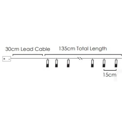 Διακοσμητικά λαμπάκια METAL DIAMOND με 10 LED σε σειρά θερμό χρώμα φωτός από ασημί μέταλλο & μήκος 135cm