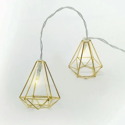 Διακοσμητικά λαμπάκια METAL DIAMOND με 10 LED σε σειρά θερμό χρώμα φωτός από χρυσό μέταλλο & μήκος 135cm IP20 Διακοσμητικά λαμπάκια METAL DIAMOND με 10 LED σε σειρά θερμό χρώμα φωτός από χρυσό μέταλλο & μήκος 135cm IP20