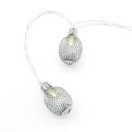 Διακοσμητικά λαμπάκια METAL PINAPPLΕ 10 LED σε θερμό χρώμα φωτός & ασημί μέταλλo IP20 