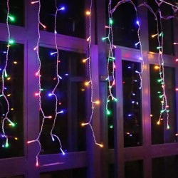 300 LED λαμπάκια σε σειρά ανά 5cm πολύχρωμα 2,5W IP44  με μήκος 3m & διάφανο καλώδιο 