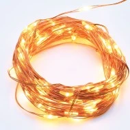 20 LED λαμπάκια 1.2W σε σειρά με θερμό χρώμα φωτός χάλκινο καλώδιο IP20  μήκος 2m+10cm 