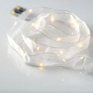 Διακοσμητική γιρλάντα 1.2W με 20 LED σε θερμό χρώμα φωτός & ασημί καλώδιο χαλκού  με μήκος 2m 
