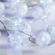 20 LED BALL λαμπάκια 1.2W σε ψυχρό χρώμα φωτός με ασημί καλώδιο χαλκού & μήκος 2m IP20