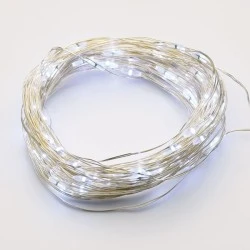 20 LED λαμπάκια 1,2W σε σειρά με ψυχρό χρώμα φωτός ασημί καλώδιο χαλκού IP20  με μήκος 2m