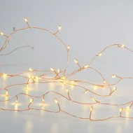 50 LED λαμπάκια 3W σε σειρά με θερμό χρώμα φωτός με χάλκινο καλώδιο & μήκος 2.5m IP20 