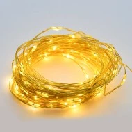 50 LED λαμπάκια σε σειρά 3W με θερμό λευκό χρώμα φωτός & χρυσό καλώδιο χαλκού  IP20 μήκος 5m