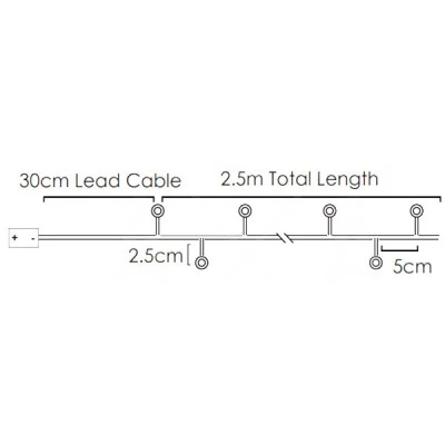 50 LED λαμπάκια 3W σε σειρά με ψυχρό χρώμα φωτός & ασημί καλώδιο χαλκού & μήκος 2.5m IP20 50 LED λαμπάκια 3W σε σειρά με ψυχρό χρώμα φωτός & ασημί καλώδιο χαλκού & μήκος 2.5m IP20
