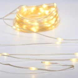 300 λαμπάκια LED σε θερμό χρώμα φωτός 3,6W με 8 προγράμματα  IP44 με μήκος 30m με PVC ασημί καλώδιο χαλκού