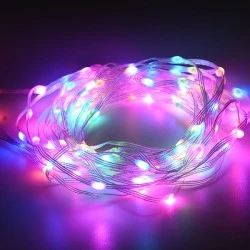 100 RGB LED SMART λαμπάκια σε σειρά 10m με USB  REMOTE & APP  IP44 3m καλώδιο τροφοδοσίας & διακόπτη ΟΝ/OFF